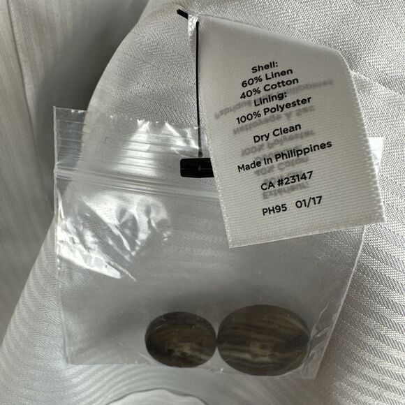 Talbots Womens One Button Blazer Size 16 Black White Gingham Plaid Linen Blend - Picture 10 of 10